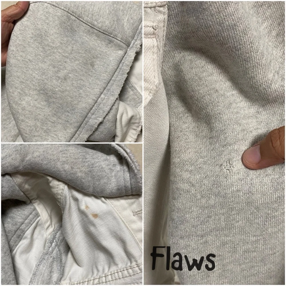 Free People Jacket Women’s Size Medium White Gray Sweater Jean hooded Jacket - Picture 11 of 16